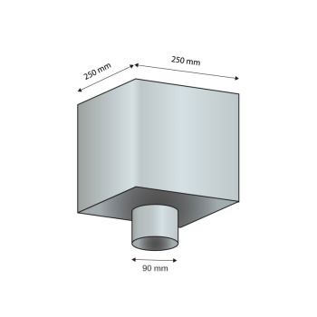 Collector with overflow for Ø 100 round and square 100 mm downpipe